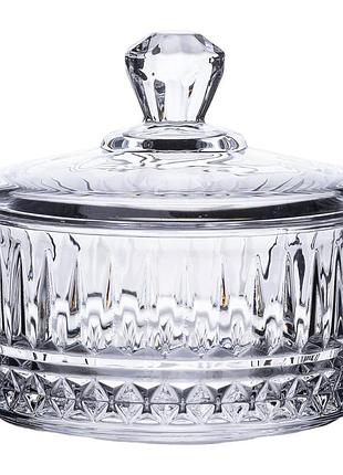 Конфетница с крышкой стеклянная ø 10 см круглая hp-yh-72