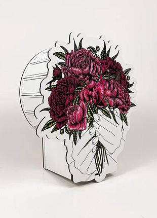 Подарочная коробка букет пионов