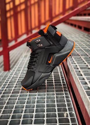 🖤🧡nike herauche acronym black orange🧡🖤мужские чёрные кроссовки найк зимние