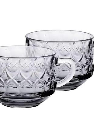 Набор чашек из стекла 6 шт прозрачные стеклянные кружки 270 мл hp-yh-67