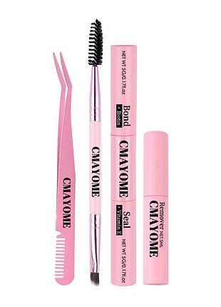 Набор для наращивания ресниц cmayome клей, пинцет, щёточка, апликатор, ремувер