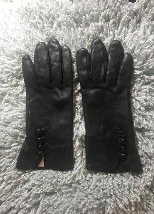 Кожаные перчатки утеплённые размер м