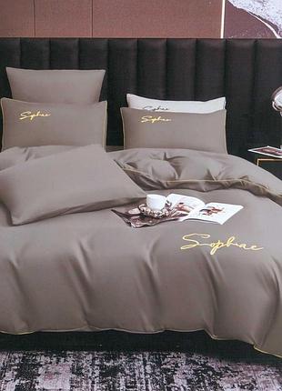 Постельное белье семейное koloco сатин (40714) серый