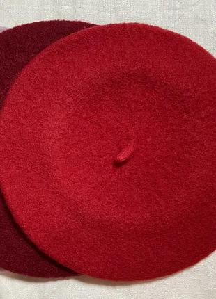 М'який вовняний фетровий беретовий бордовий