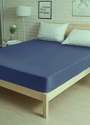 Простынь на резинке 120х200х25см+ наволочки 50х70 2шт поплин люкс джинс moonlight