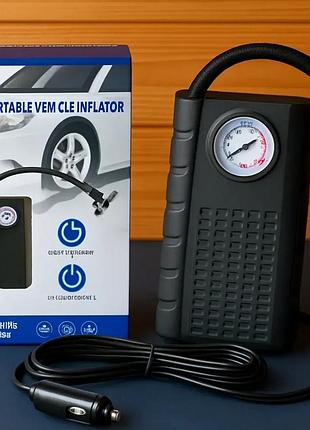 Портативний автомобільний компресор від 12v прикурювача з манометром