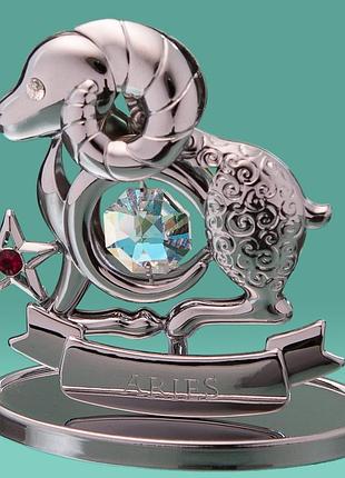 Уценка,нет коробки.фигурка crystocraft со стразами swarovski знак зодиак овен 8 см 0257-001 sl