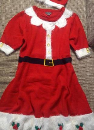 Платье +шапка новогодние primark размер l