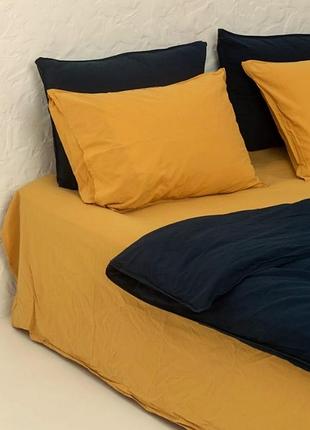 Постельное белье евро поплин люкс микс дижон+ черный moonlight