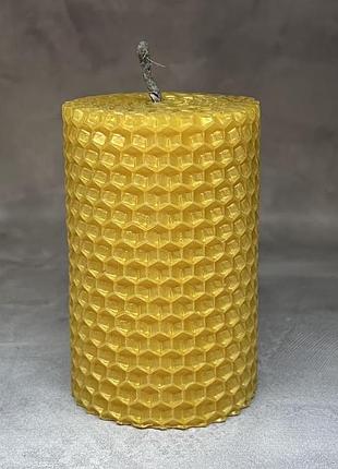 Свеча декоративная (соты-воск), размер 5*8 см, цвет - желтый, арт 014345, 1 шт, жёлтый