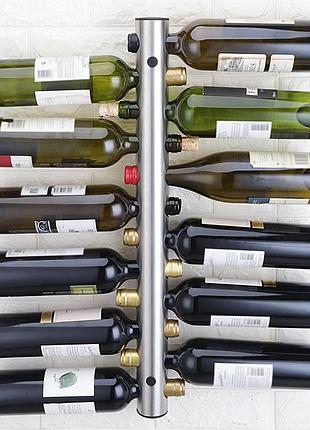Полка для винных бутылок с креплением на стену на 12 бутылок 62х5х5 см. подставка для бутылок держатель yousf