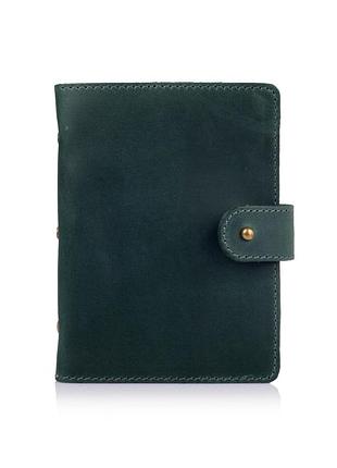 Зеленый картхолдер с натуральной матовой кожи зеленого цвета