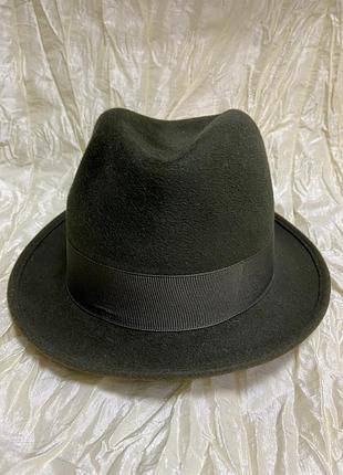 Фетровая детско-взрослая шляпа на маленький размер 52-53 см хаки 52-53