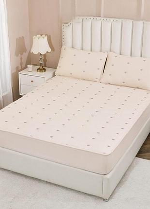 Простирадло на гумці koloco 160 х 200+30 см + 2 налички 50 х 70 см (40809) айворі