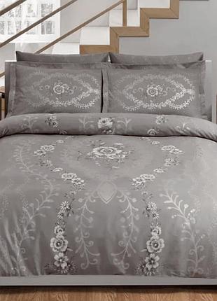 Двоспальний євро комплект тас louvre grey сатин-delux
