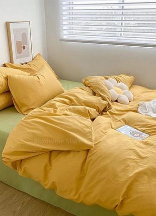 Постельное белье полуторный поплин люкс микс дижон+лайм moonlight