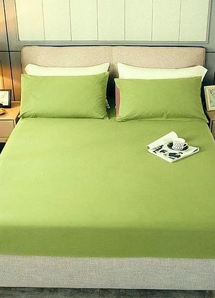 Простынь на резинке 80х190х25см поплин люкс лайм moonlight