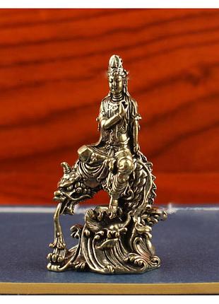 Фігурка гуань інь на рибі дракон (h-7 см), статуетка фен шуй, подарунки та сувеніри фен шуй