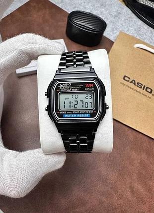 Годинник casio vintage a159 total black | касіо a168 | часы касыо a159