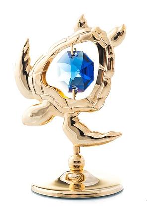 Уценка,без коробки. фигурка crystocraft со стразами swarovski черепаха 12 см 0273-001/ga