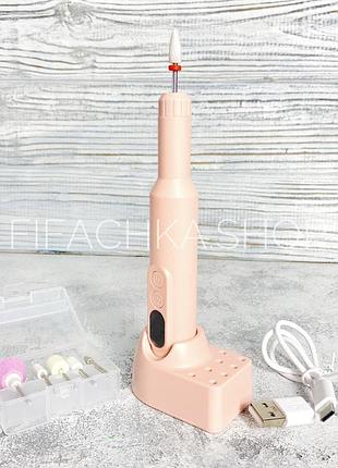 Портативний фрезер-ручка з акумулятором та usb m3 18 000 об/хв - рожевий