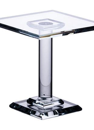 Тортівниця скляна на ніжці 12×12×13 см кругла стійка для торта, капкейків hp-4-70s