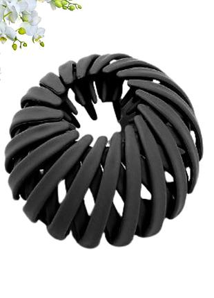 Шпилька-трансформер для волосся на гульку nid d'oiseau fashion темно сірий