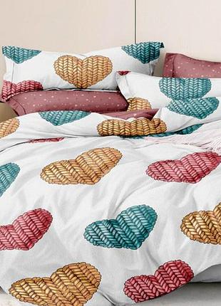 Постельное белье сатин сердце двуспальный