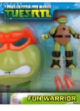 Набор черепашки ниндзя "микеланджело" (маска, фигурка, часы) ост