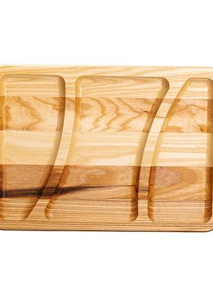 Дошка для подачі 35×25 см прямокутна на 3 секції t51w250