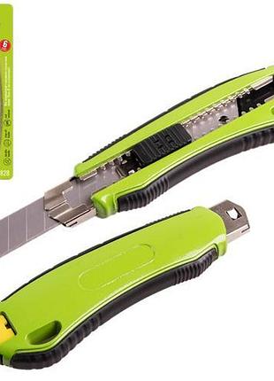 Alloid. нож алюминиевый с выдвижным сегмент. лезвием 18мм (6шт), прорезиненный