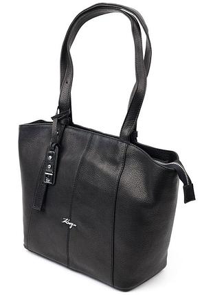 Классическая женская сумка karya 20834 кожаная черный