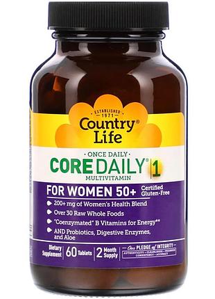 Country life, мультивитамины core daily-1 для женщин старше 50 лет, 60 таблеток
