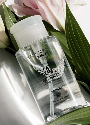 Тоник с пребиотиками 3 в 1 prebiotic toner 3-in-1 ag skin 200 мл