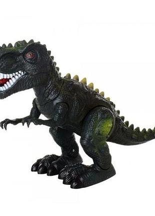 Интерактивная игрушка динозавр tyrannosaur чёрный со световыми и звуковыми эффектами (3325)