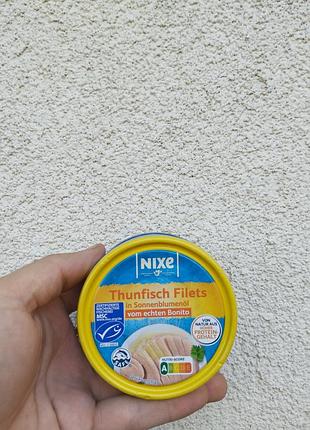 Тунець філе nixe в соняшниковій олії 185 г – натуральний, msc, високий білок, преміум якість з німеччини