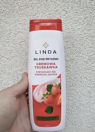 Крем-гель для душа linda truskawka 400 мл — увлажнение, питание, аромат клубники, веганский