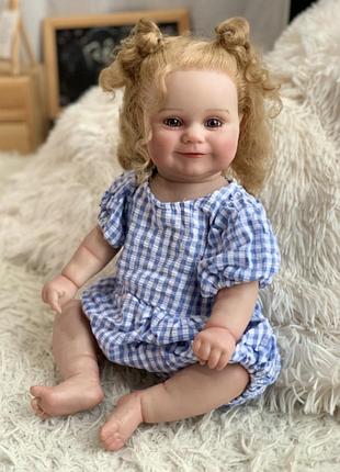 Коллекционная силиконовая кукла реборн reborn анатомическая девочка пупс с волосами лола (виниловая кукла) 50