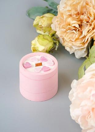 Соевая свеча с эфирными аромамаслами в гипсовом кашпо minimal citrus & wood