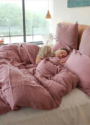 Постельное белье дуэт фрезовое/пломбирное мороженое ранфорс meriset - семейный на резинке