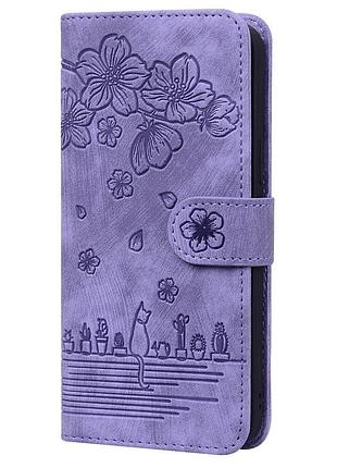 Чохол-книжка " роза" для samsung galaxy m32 (sm-m325fzkgsek) samsung a22 4 g (sm-a225fzkdsek) фіолетовий