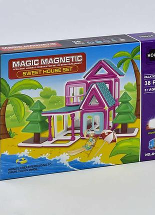 Детский конструктор магнитный jh 8815 (48) пляжный домик, 38 деталей