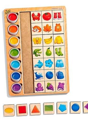 Дерев'яний пазл-вкладиш "асоціації кольори" (псд268) psd268