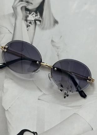 Уценка очки безоправные овальные серые (0735-0)