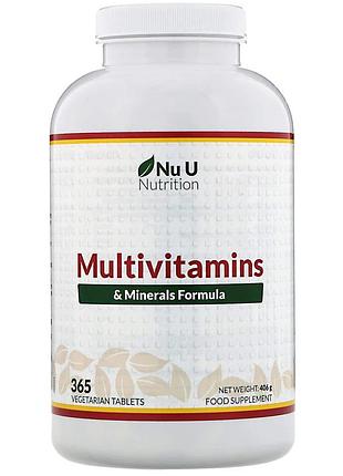 Nu u nutrition, мультивітамінно-мінеральний комплекс, 365 таблеток рослинного походження