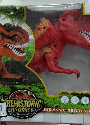 Интерактивная игрушка динозавр tyrannosaur красный со световыми и звуковыми эффектами (3325)