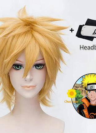 Перука наруто удзумаки з пов'язкою "naruto" (розмір універсальний) ост