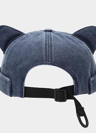 Коротка шапка кепка, докер з вушками 55-58р (2375-0) синій