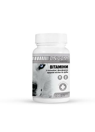 Витамины unicum premium для собак зубы и кости 100табл. 100г/10