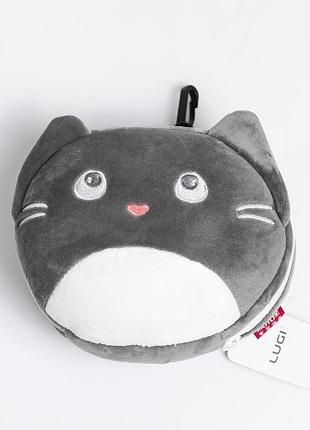Дорожній набір 2в1 fine cat: подушка-трансформер з маскою для сну, м’яка подушка для подорожей